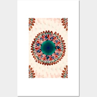 Earthy Starburst Mandala Posters and Art